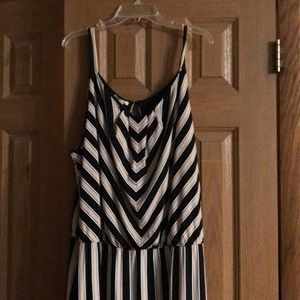 Maurice’s sun dress.pink, black and white stripes.